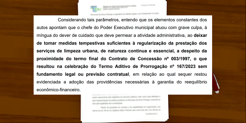 Para conselheira, o chefe do Executivo municipal 'atuou com grave culpa'