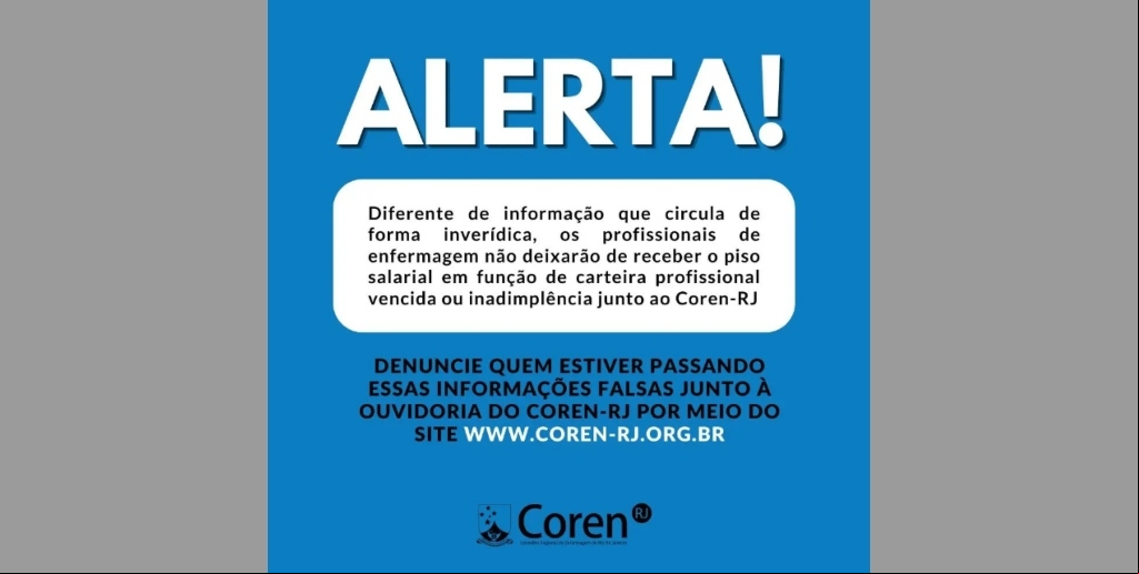 Coren-RJ emitiu uma nota por meio das redes sociais 